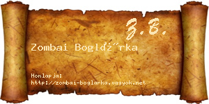 Zombai Boglárka névjegykártya